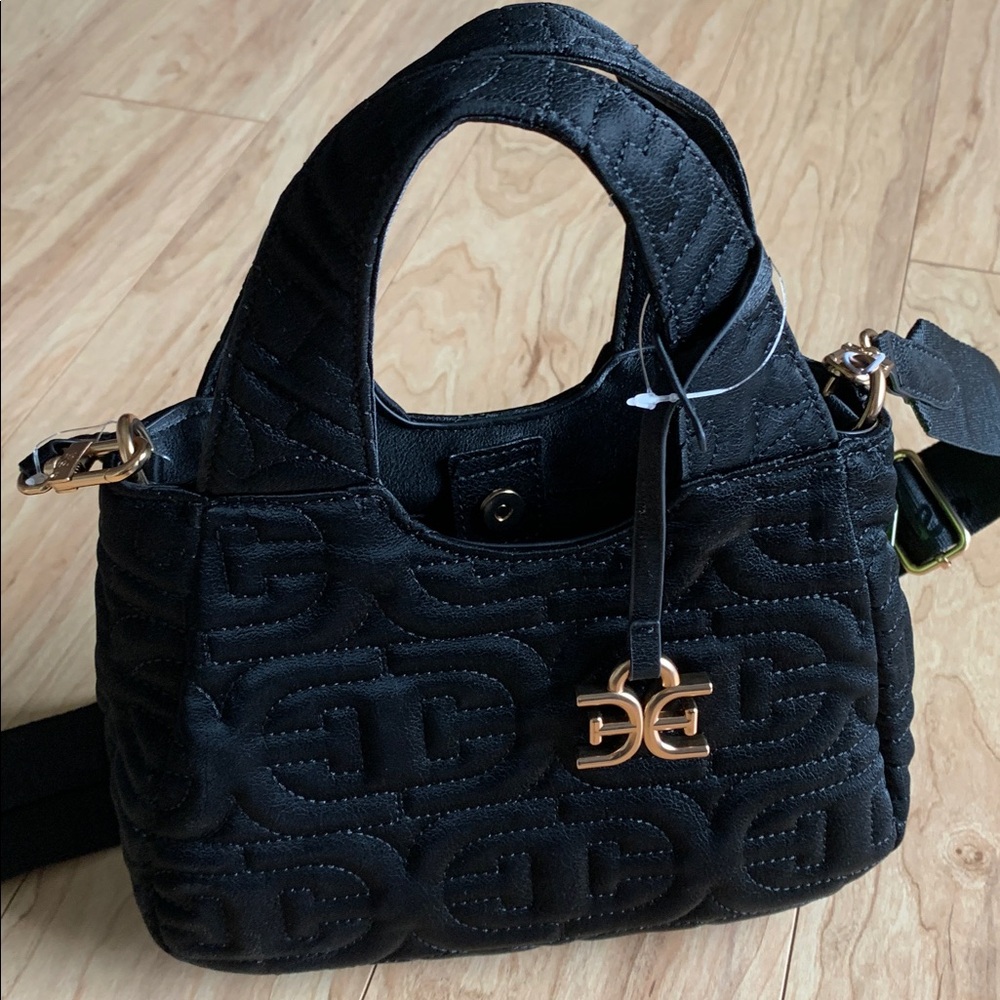 Sam Edelman monogram  crossbody bag in black